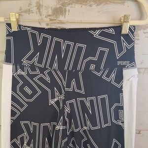 PINK Victoria's Secret Black and White Logo Leggings Large